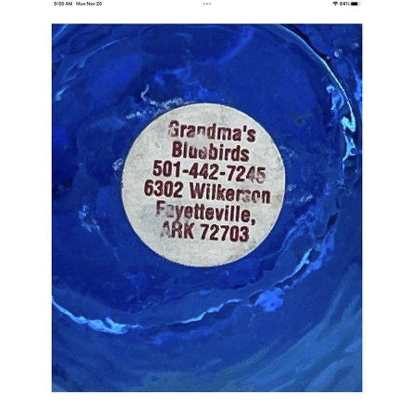 VTG Handmade Grandma Bluebirds Ron Roy Signed Dolphin Figurine Art Glass USA HTF - Picture 12 of 15